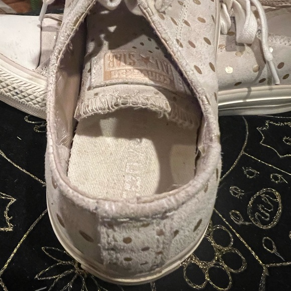 Converse All Star 8 Grey Suede Gold Polka Dots Chuck Taylors - Picture 5 of 9